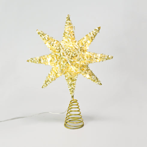 "GOLD TINSEL THREAD STAR 1" 20 MINI WW LED ΛΑΜΠ. ΜΠΑΤ. 3ΧΑΑ,IP20 28x5x20cm X112011271