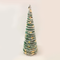 "GREEN RATTAN CONE TREE WITH SNOW" 30 MINI WW LED ΛΑΜΠ. ΜΠΑΤ. 3ΧΑΑ,IP20 Φ18.5Χ50CM X1130119