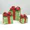 SET "GREEN SILVER RATTAN GIFT BOX, RED BOW" 90(20+30+40) WW MINI ΛΑΜΠ. ΜΠΑΤ. 3*3ΑΑ IP20 18,24,30CM X1190114