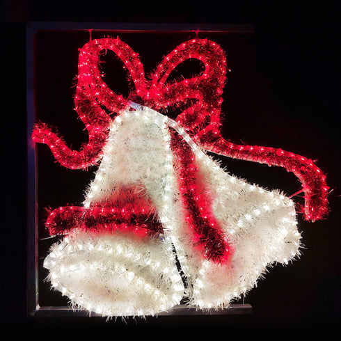 DOUBLE BELLS WITH BOW 468LED ΕΠΙΣΤΗΛ ΣΧΕΔ 13m ΜΟΝΟΚ ΦΩΤΟΣ ΚΟΚΚΙΝ & ΛΕΥΚ ΣΤΑΘ IP65 80x80 cm 1,5m ΚΑΛ X1746814011