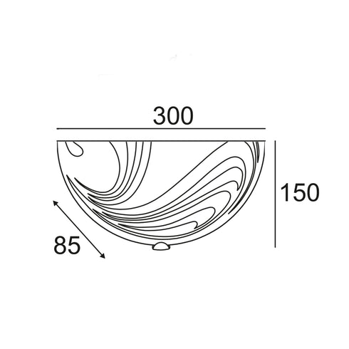 APPLIQUES 1XE27 WHITE SAND BLASTED DESIGNS Φ30cm PELAGOS