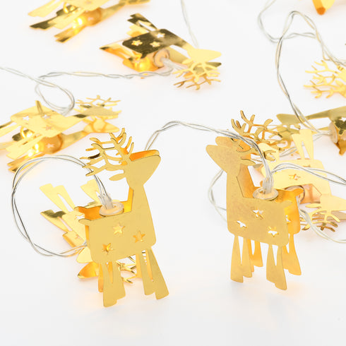 "METAL GOLD STRING LIGHTS" ΤΑΡΑΝΔΟΣ 10 LED ΛΑΜΠΑΚ ΣΕΙΡΑ ΜΠΑΤΑΡ(2xΑΑ) ΘΕΡΜΟ ΛΕΥΚΟ IP20 135+30cm ΔΙΑΦΑ XE10WW2A
