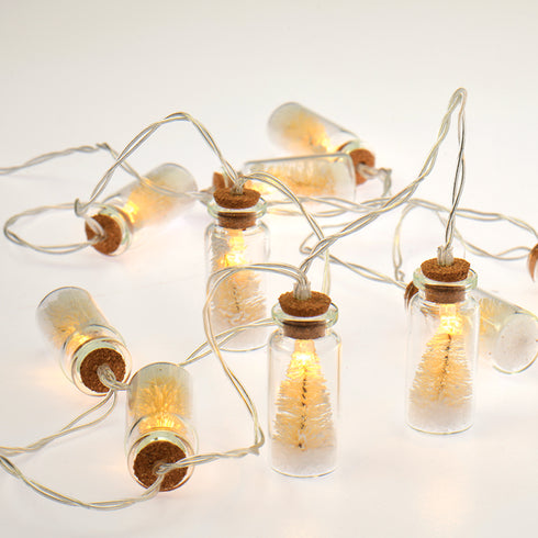”MINI GLASS BOTTLE" ΛΕΥΚΟ ΔΕΝΤΡΟ 10 LED ΛΑΜΠΑΚ ΣΕΙΡΑ ΜΠΑΤΑΡ(2xΑΑ) ΘΕΡΜΟ ΛΕΥΚΟ IP20 135+30cm ΔΙΑΦΑΝ Κ XJ10WW2A