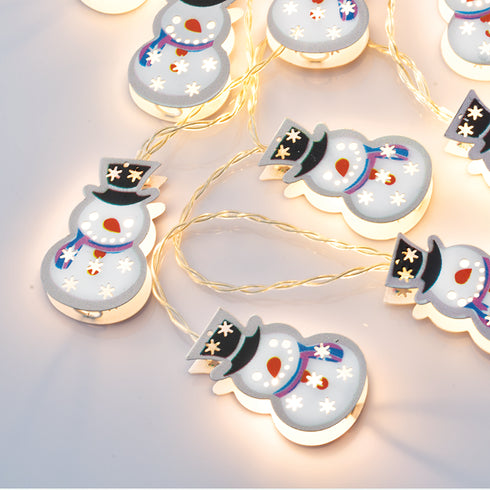 "METAL CHRISTMAS MOTIFS" ΧΙΟΝΑΝΘΡΩΠΟΣ 10LED ΛΑΜΠΑΚ ΣΕΙΡΑ ΜΠΑΤ(3xAA) WW IP20 135+30cm Δ XMSNMAN102A