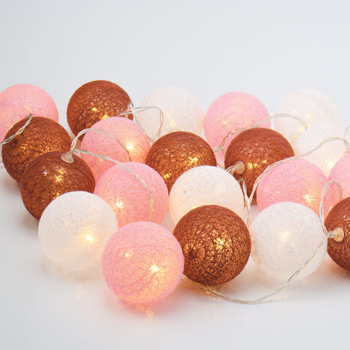 “WOVEN BALL FAIRY LIGHTS” POZ & ΑΣΠΡΗ ΜΠΑΛΑ 20 LED ΛΑΜΠΑΚ ΣΕΙΡΑ ΜΠΑΤΑΡ(2xΑΑ) ΘΕΡΜΟ ΛΕΥΚΟ IP20 XQ20WW2A