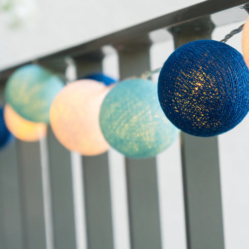 “WOVEN BALL FAIRY LIGHTS” ΜΠΛΕ & ΑΣΠΡΗ ΜΠΑΛΑ 20 LED ΛΑΜΠΑΚ ΣΕΙΡΑ ΜΠΑΤΑΡ(2xΑΑ) ΘΕΡΜΟ ΛΕΥΚΟ IP20 XR20WW2A