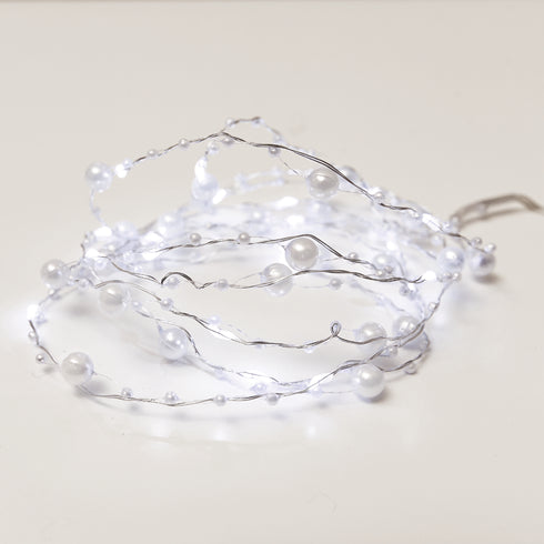 "PEARL" Σχέδιο 20 LED ΛΑΜΠΑΚ ΣΕΙΡΑ ΨΥΧΡΟ ΛΕΥΚΟ ΑΣΗΜΙ ΚΑΛΩΔ ΧΑΛΚΟΥ & ΜΠΑΤΑΡ 2xAA IP20 2m+10cm 1.2W XSW20W2APEARL