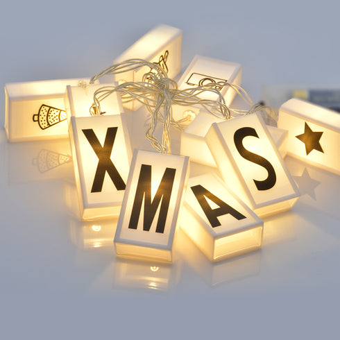 “LETTERS LAMP STRING LIGHTS” LETTERS 10 LED LAMP STRING BATTERIES (2xAA) WARM WHITE IP20 135+30cm DIA
