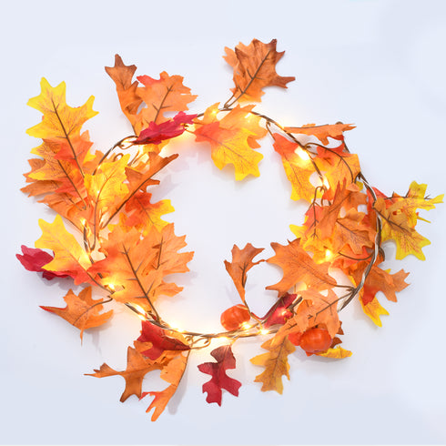 "CHRISTMAS WREATH" ΣΤΕΦΑΝΙ ΜΕ ΦΥΛΛΑ ΣΦΕΝΔΑΜΟΥ 30 MINI LED ΛΑΜΠ, ΚΑΛΩΔ ΧΑΛΚ&ΜΠΑΤ(3xAA) XWALEAF302A