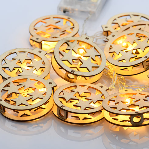 "WOODEN CHRISTMAS MOTIFS" ΣΤΡΟΓΓΥΛΟ ΑΣΤΕΡΙ 10 LED ΛΑΜΠΑΚ ΣΕΙΡΑ ΜΠΑΤΑΡ.(3xAA) ΘΕΡΜΟ ΛΕΥΚΟ IP20 XWBSTARS102A