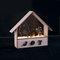 "WOODEN HOUSES" 6 LED ΛΑΜΠΑΚ ΜΠΑΤΑΡ(2xAAA) ΓΚΡΙ ΞΥΛΟ ΘΕΡΜΟ ΛΕΥΚΟ IP20 27.8x6.5x24.5cm XWHOMEA3A
