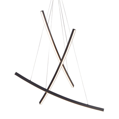 ^PENDANT F/S LED 60W 3000K 4200LM NAAVA BLACK ALUMINUM IP20 102X15X110CM