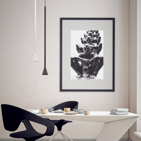 ^PENDANT F/S 1XGU10 CLOUZOT BLACK MET/CO IP20 D7,5XD10XH190CM