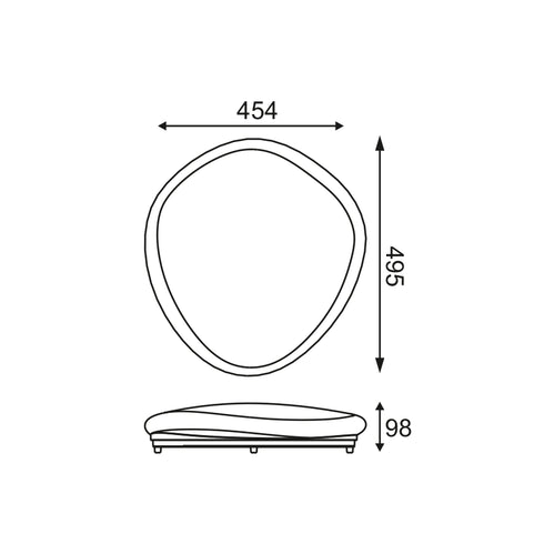 LED F/S 50W STONE WHITE ACRYLIC 4000K 3600LM 230V49.5X45.4XH9.8CM STONE