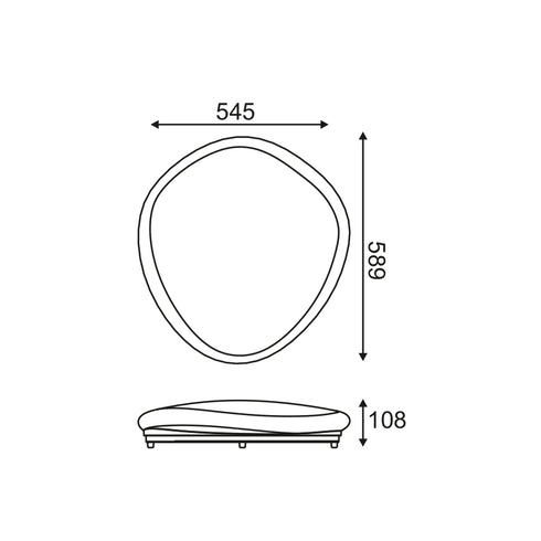 LED ΕΠΙΤ.Φ/Σ 60W STONE ΛΕΥΚ ΑΚΡΥΛ 4000K4300LM230V58,9X54,5XH10,8CM STONE Z6040ST