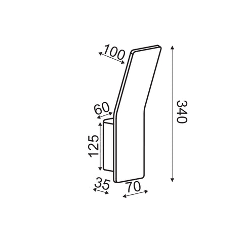 WALL LIGHT LED 6W 3000K ALUMINUM GRAY 33.5X7X10CM ZEN