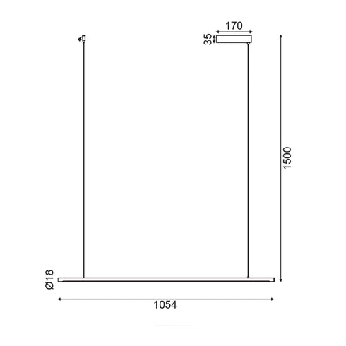 ΚΡΕΜΑΣΤΟ Φ/Σ LED 18W 3000K 920LM ΛΕΥΚΟ ΑΛΟΥΜΙΝΙΟ DIMMER ΑΦΗΣ 105Χ1,8ΧΗ150CM AVENUE ZM16LEDP105WH