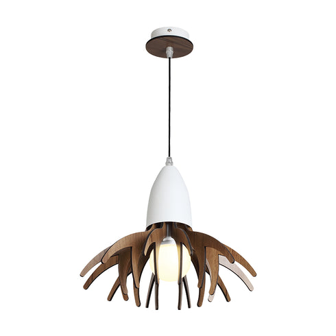 F/S CREAM 1XE27 REMOVE DARK WOOD MDF+WHITE METAL Φ35XH80CM ALPS