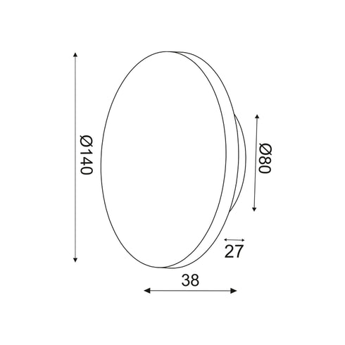 EPIT F/S LED 5W 3000K ANTIQUE BRASS MDF CIRCLE Φ14X3.6CM ECLIPSE