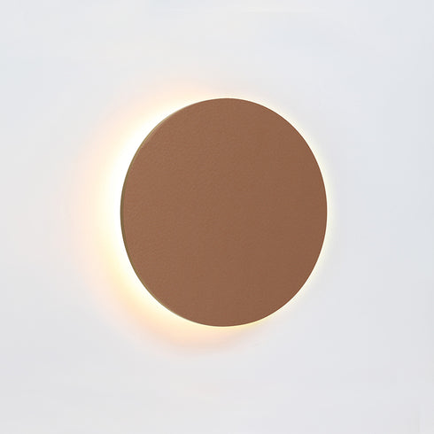 WALL-MOUNTED F/S LED 10W 3000K 800LM AN. BROWN SKIN MDF CIRCLE Φ22XH3.6CM ECLIPSE