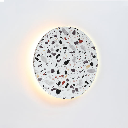 WALL LIGHT LED 10W 3000K 800LM TERRAZZO MDF CIRCLE Φ22X3.6CM ECLIPSE