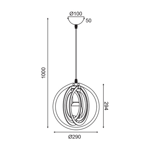 ΚΡΕΜΑΣΤΟ Φ/Σ 1ΧΕ27 ΣΚ.ΚΑΦΕ ΔΕΡΜΑ MDF D29XH100CM TRITON ZM391P29WDL