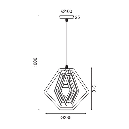ΚΡΕΜΑΣΤΟ Φ/Σ 1ΧΕ27 ΑΝ.ΚΑΦΕ ΔΕΡΜΑ MDF D34XH100CM TRITON ZM391P34WLL