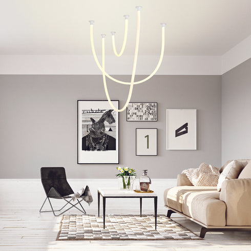 ^PENDANT F/S LED 60W 3000K 3500LM JUNGLE WHITE SILICONE IP20 L240,L170,L100CM