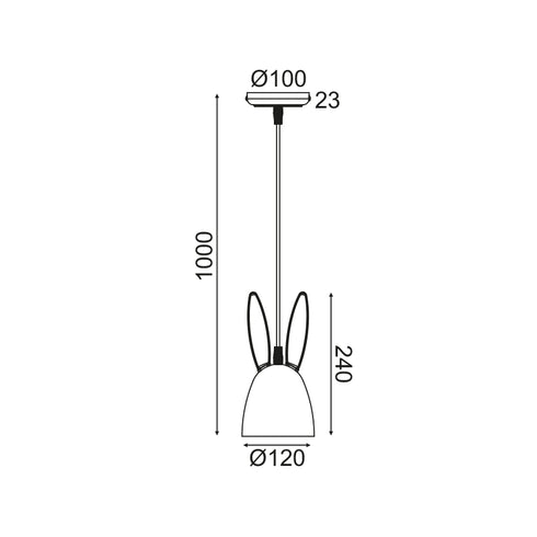 ΚΡΕΜΑΣΤΟ Φ/Σ 1ΧΕ27 ΡΟΖ ΜΕΤΑΛΛΙΚΟ D12XH100CM BUNNY ZM71P12P