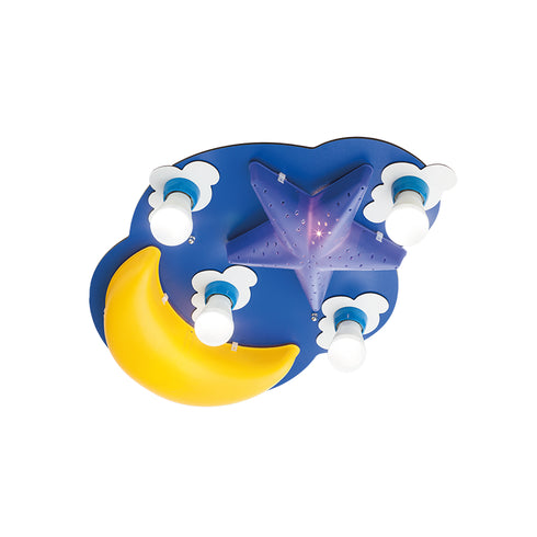 Φ/Σ ΟΡΟΦΗΣ 4ΧΕ27+2ΧΕ14 ΜΠΛΕ ΠΛΑΣΤΙΚΟ+MDF ΟΥΡΑΝΟΣ 67Χ43Χ11CM DREAMS ZN170066CB