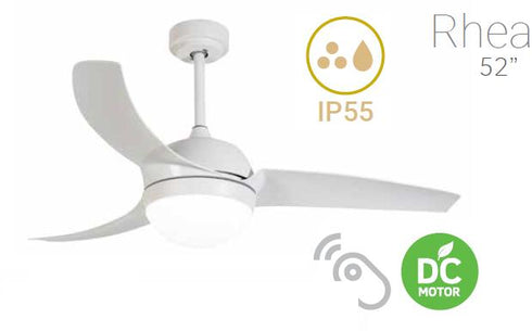 Lineme ΑΝΕΜ/ΡΑΣ ΟΡΟΦΗς IP55 +ΦΩΣ ΤΗΛ .52" ΛΕΥΚΟ RHEA 02-00324