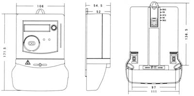 KILOVATO HOUR METER PREPAYMENT 1Φ 10-60Α DDSY-L10 YTL