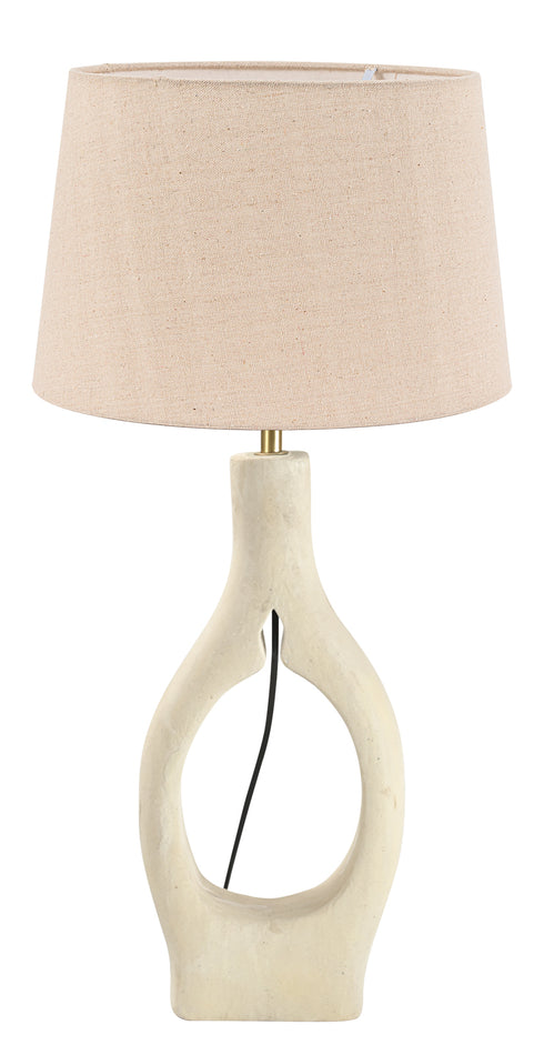 ARlight TLI 6336 40BG ΕΠΙΤΡΑΠΕΖΙΑ ΛΑΜΠΑ ΞΥΛΙΝΗ ΛΕΥΚΗ ΣΤΡΟΓΓΥΛΗ ΨΙΛΗ ΜΕ ΑΜΠΑΖΟΥΡ ΜΠΕΖ 1ΧΕ27