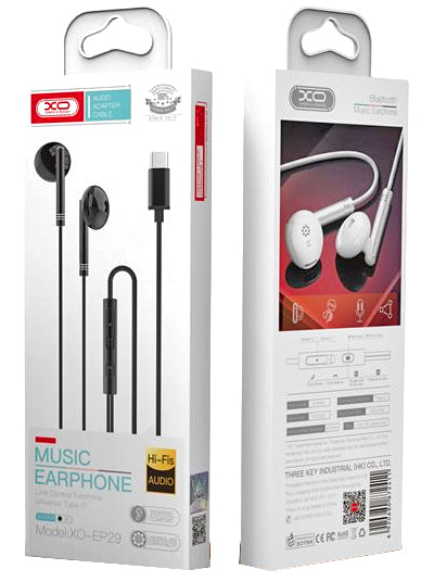 XO EP29 Type-C Handsfree Μαύρο