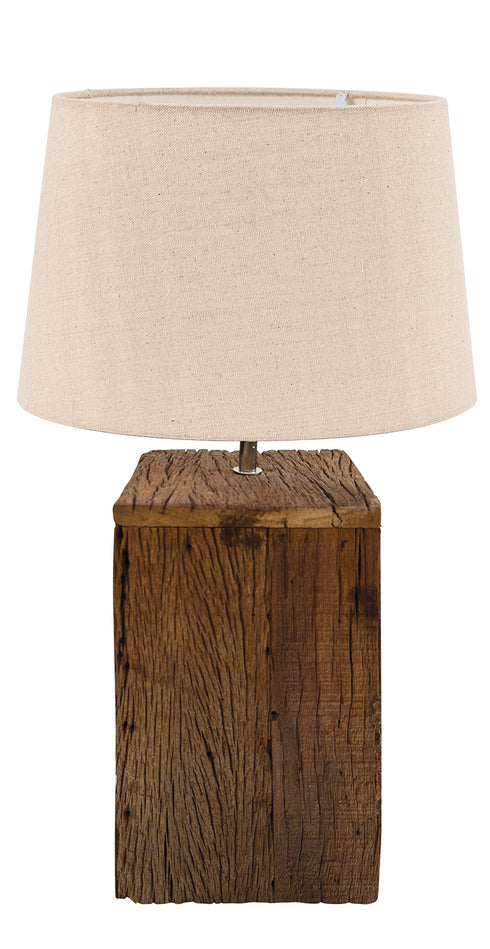 ARlight TLI 6346 40BG ΕΠΙΤΡΑΠΕΖΙΑ ΛΑΜΠΑ ΤΕΤΡΑΓΩΝΗ ΑΠΟ ΑΝΑΚΥΚΛΩΜΕΝΟ ΞΥΛΟ ΜΕ ΑΜΠΑΖΟΥΡ ΜΠΕΖ 1ΧΕ27