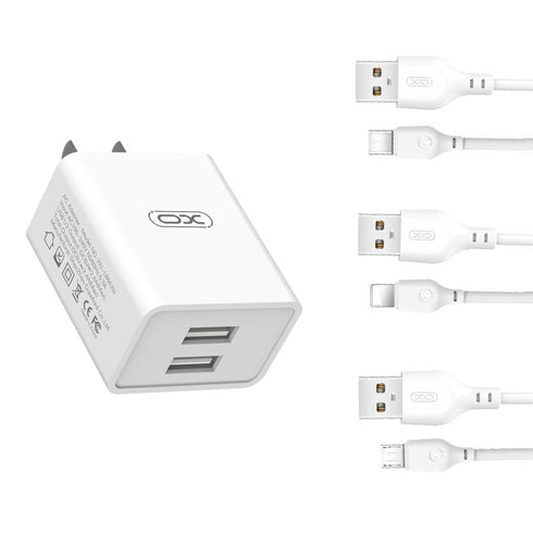 XO L65EU 2.4A Διπλής Θύρας USB Φορτιστής for Micro