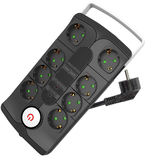 Entac Πολύπριζο 8 Θέσεων με Ξεχωριστούς Διακόπτες και Προστασίας Υπέρτασης 3G1.5 1.5m