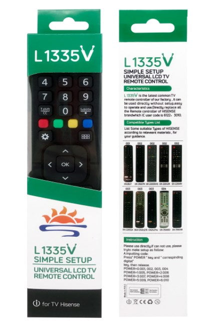 Τηλεχειριστήριο Universal για Hisense L 1335V