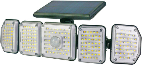 Entac Solar Plastic Wall Lamp 2.5W SMD CCT 5 head with PIR + IR