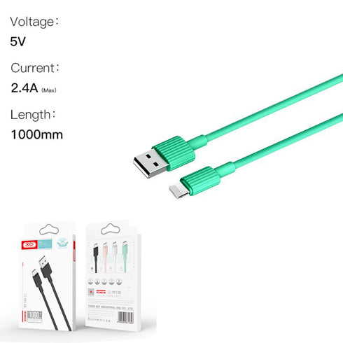 XO NB156 USB Καλώδιο Φόρτισης για Lightning Πράσινο