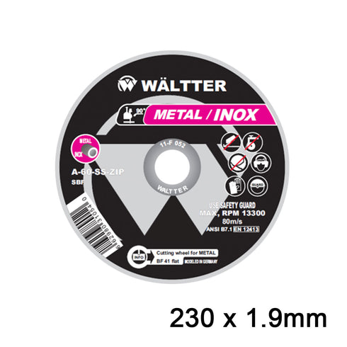 Δίσκοι Κοπής Σιδήρου / INOX WALTTER 230x1.9mm WÄLTTER 2301922