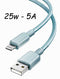 XO NB249 5A PVC Shiny Colorful Lightning Data Cable 1m Blue