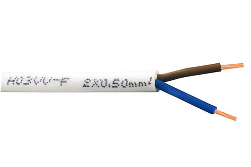 NYLHY Flexible Cable (H03VV-F) 2x0.50 mm² WHITE