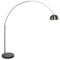 FLC 9907 N ARLIST FLOOR LAMP IN MAT NICKEL WITH CURVED ARM AND MARBLE BASE