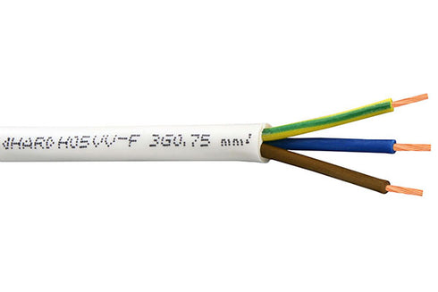NYLHY Flexible Cable (H05VV-F) 3x0.75 mm² WHITE
