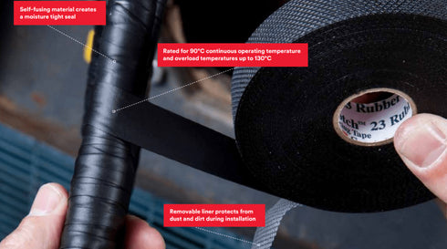 3M™ Scotch® 23 Λαστιχοταινία Συνδέσεων Αυτοβουλκανιζόμενη