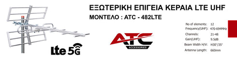 Κεραία ATC 482 YAGI 9.5dB LTE C48 5G
