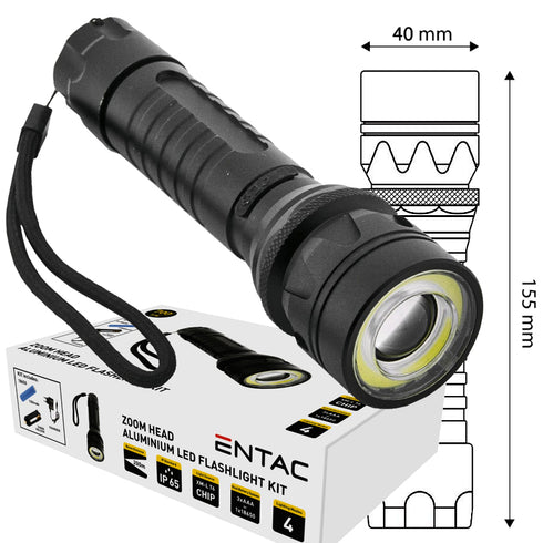 Entac Φακός Zoom Αλουμινίου 8W