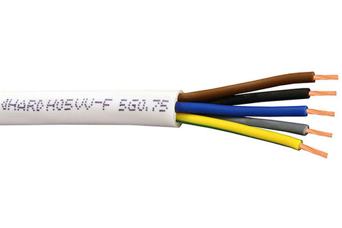 NYLHY Flexible Cable (H05VV-F) 5x0.75 mm² WHITE