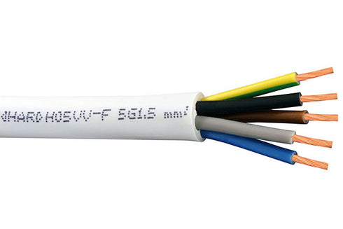 NYLHY Flexible Cable (H05VV-F) 5x1.50 mm² WHITE